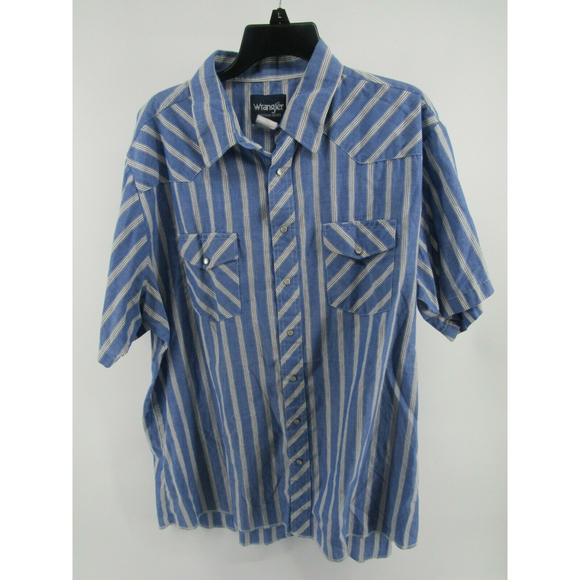Wrangler Other - Vintage Wrangler Mens Size XXL Blue Cowboy Western Pearl Snap Long Sleeve Shirt